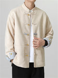 Men's Four Leaf Clover Metallic Button Contrast Color Suede Jacket