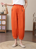 Spring Summer Women's Loose Thin Elastic Pants