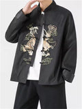 Ancient Loong Embroidery Spring Tang Suit Jacket for Men