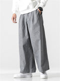 Men's Simple Cotton Linen Loose Straight-Leg Pants