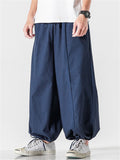 Men's Vintage Japanese Style Linen Wide Leg Harem Pants