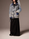 Women's Retro Patchwork Chinese Style Denim Chore Jacket