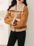 Modish Winter Lapel Fleece Short Coats for Women