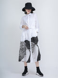 Abstract Print Women's Vogue Lapel Dresses