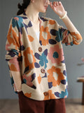 New Vintage Printed Women's Autumn Knitted Floral Jackets