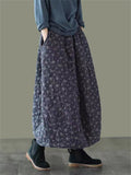 Women's Ethnic Floral Printed Skirts for Autumn Winter