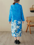 Thickened Women's Elegant Floral Cheongsam Dresses