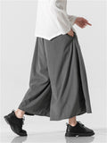 Men's Asian Style Knot Button Wide Leg Corduroy Pants