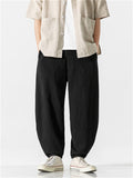 Men's Chinese Style Cotton Linen Baggy Casual Pants