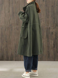 Women's Autumn Oversized Zipper Windproof Knee-Length Coat