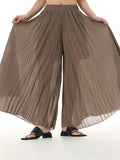 Women's Comfortable Flowy Pleated Chiffon Pants with Lining