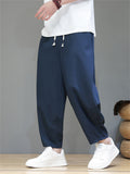 Breathable Ice Silk Ankle Tied Casual Pants for Men