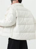 Winter Stand Collar Short White Duck Down Coat for Men