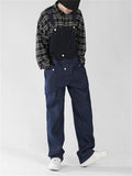 Men's Fashion Leisure Contrast Color Denim Overalls