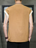 Men's Summer Cotton Linen Breathable Button Sleeveless Vest