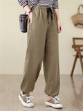 Women's Adjustable Drawstring Elastic Waist Durable Pants