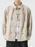 Men's Macaron Color Tassel Button Autumn Lapel Corduroy Shirt