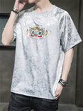 Men's Chinese Style Monkey King Embroidery Retro T-shirt