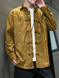 Men's Chinese Style Lapel Bamboo Corduroy Jacket