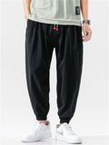 Harajuku Cotton Linen Oversized Sweatpants for Men