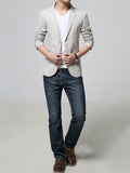 Male Stylish Button Up Spring Autumn Blazer Jacket