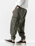 Fleece Lined Drawstring Cargo Pants for Men