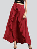 Women's Front Lace Up Flowy Chiffon Culotte