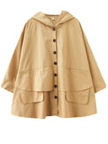 Women's Chic Hooded Windproof Cape Trench Coat