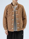 Corduroy Thickened Pure Color Coats for Men