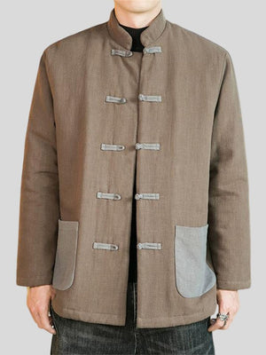 Loose Fit Tang Suit Casual Buttoned Coats for Men