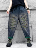 Women's Retro Raw Edge Line Oversized Harem Pants