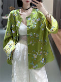 Women's Chinese Style Knot Button Floral Embroideried Jacket