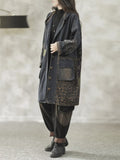 Women's Autumn Patchwork Washed Retro Mid-length Denim Coats