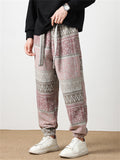 Men's Cozy Ethnic Style Jacquard Ankle-tied Woolen Pants