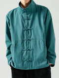 Retro Comfort Men's Button Zipper Stand Collar Jacket