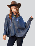 Women's Retro Loose Embroidered Denim Shirts