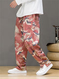 Crane Printed Casual Vintage Trousers for Men