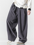 Men's Winter Fashion Loose Floor-Length Corduroy Harem Pants