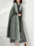 Leisure Gradient Color Flowy Long Coat for Lady