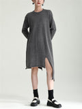 Vogue Turtleneck Irregular Hem Cape + Knitted Dress for Women