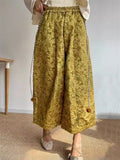 Women's Ginger Yellow Jacquard Lantern Pants for Women