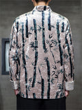 Autumn Chinese Style Men's Velvet Bamboo Print Jacket