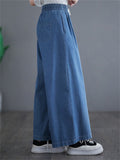 Simple Loose Spring Summer Blue Jeans for Ladies