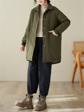 Women's Lined Thickened Faux Lamb Wool Mid-Length Cotton Jacket