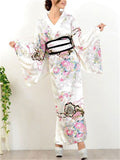 Vintage Cherry Blossom Wide Sleeve Kimono for Women