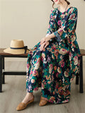 Women's Beautiful Floral Printing Loose Maxi Dresses