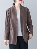 Spring Leisure Single-Breasted Stand Collar Jacket for Women