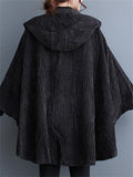Women's Chic Corduroy Oversized Hooded Bat Jackets
