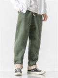 Men's Casual Fleece-lined Winter Drawstring Trousers