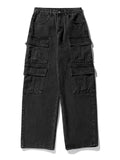 Men's Punk Style Multi-Pocket Straight-Leg Street Jeans